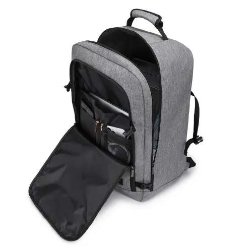 Kono Lightweight Cabin Bag Travel Business Backpack - Grey | Ideal for Travel, Business & Daily Commute | Durable & Water-Resistant