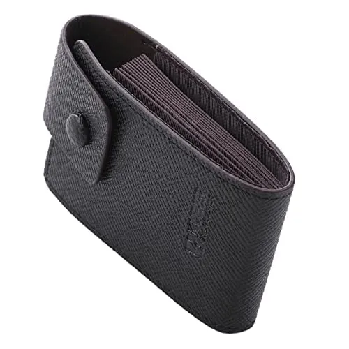 Kuber Industries Card Holder Wallet for Men Women|Debit Credit Card Holder|Wallet for Id, Visiting Card, Buisness Card|Button Closure|Black (Pack of 4)