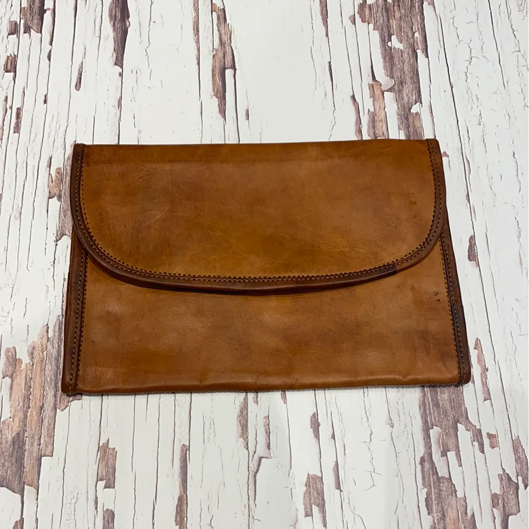 Large leather wallet with zipper #w99