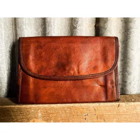 Large leather wallet with zipper #w99