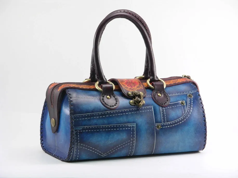 Leather Jeans Handbag #832