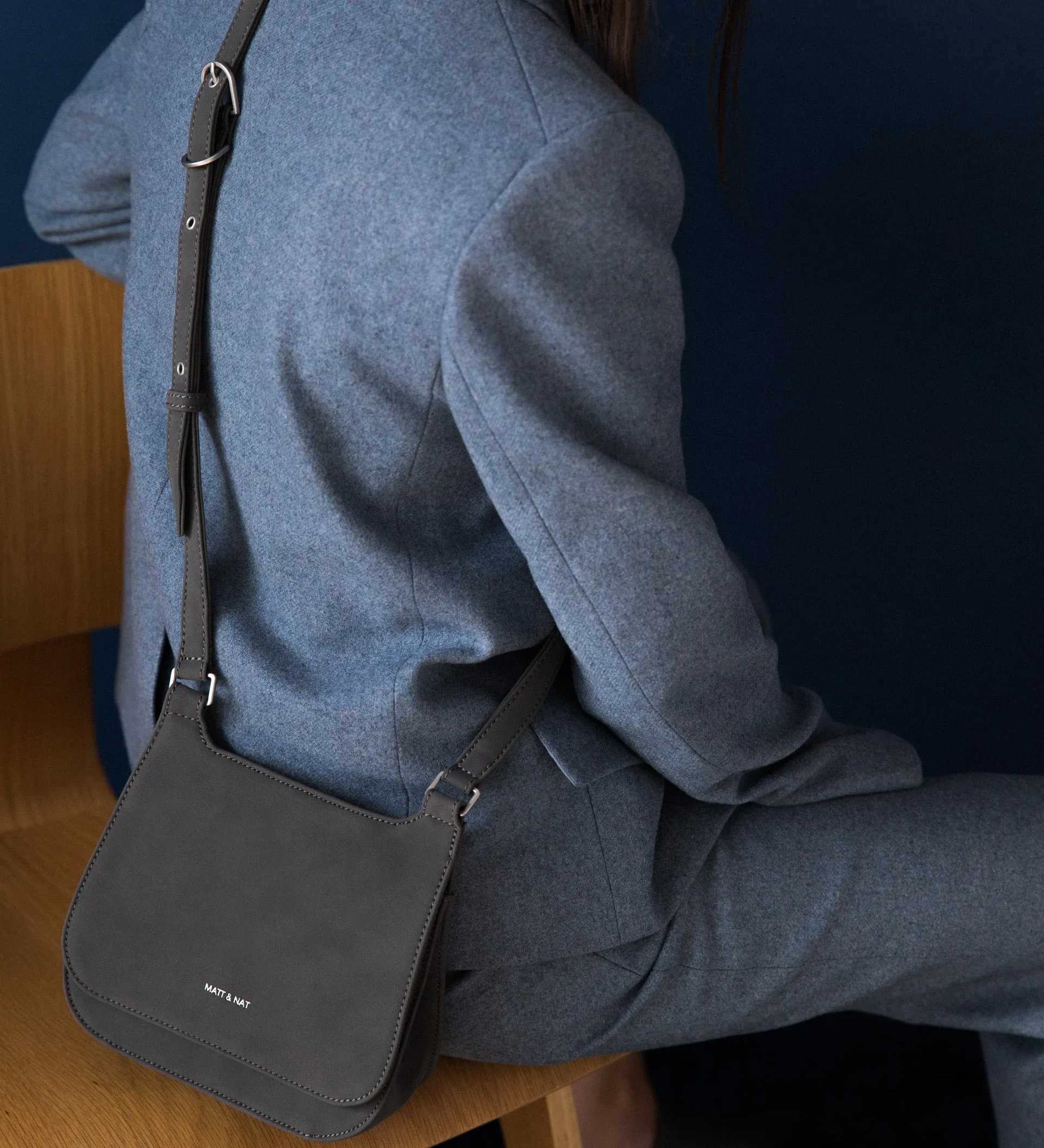 LUNA MINI Faux Suede Saddle Bag