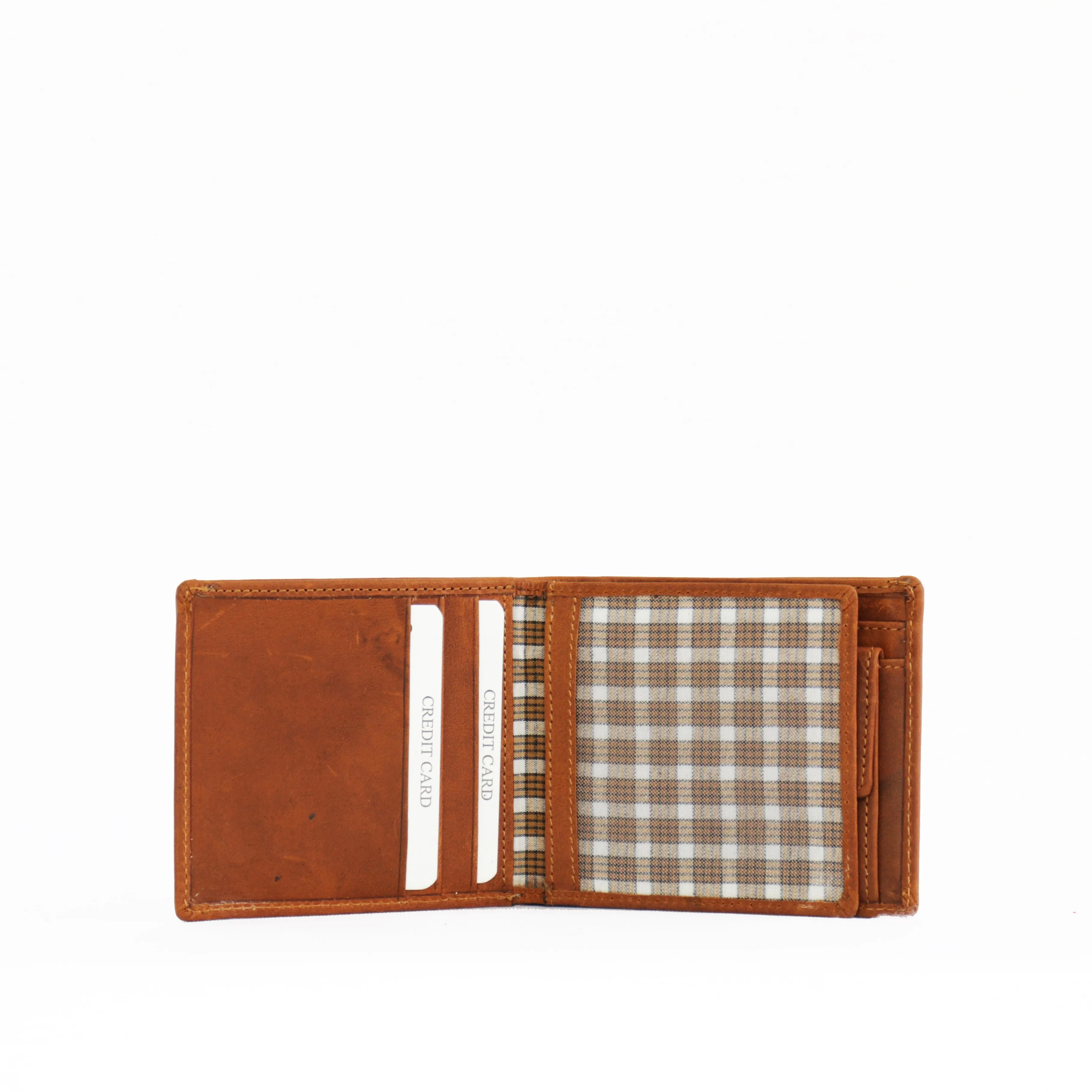 Maheejaa Men's Bi-fold Genuine Leather Regular Wallet - Tan