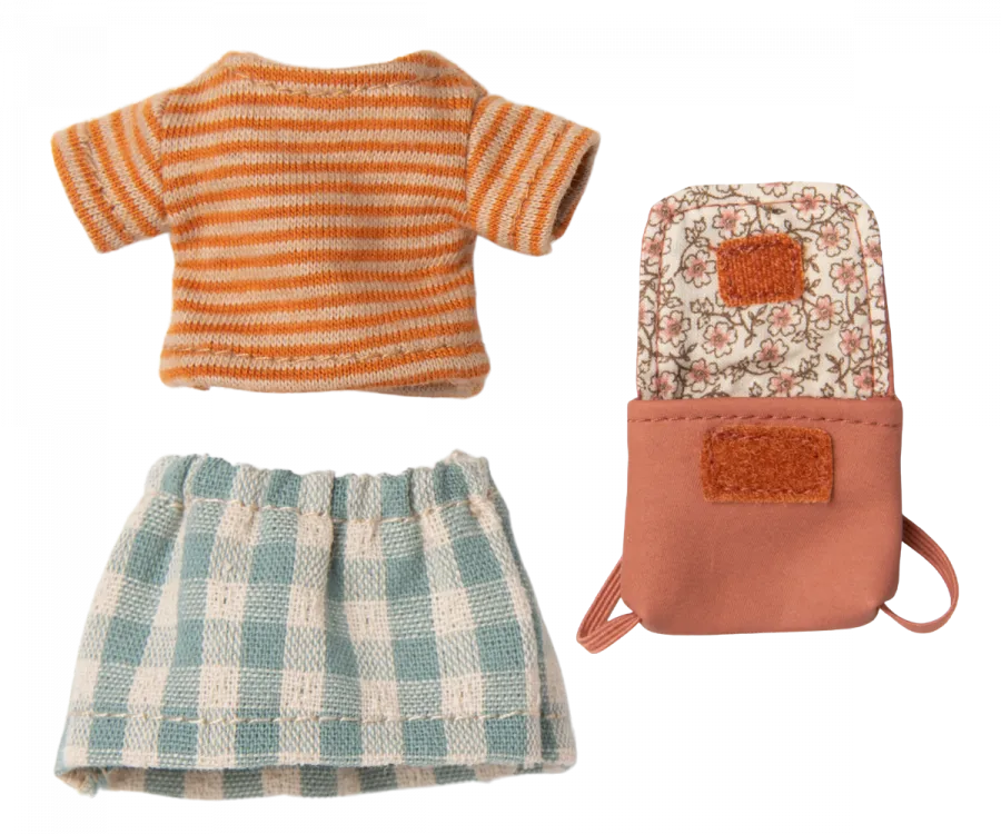 Maileg Tricycle Mouse, Big Sister with Bag - Old Rose