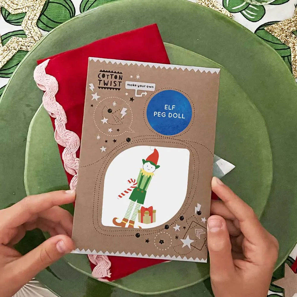 Make Your Own Elf Peg Doll Kit