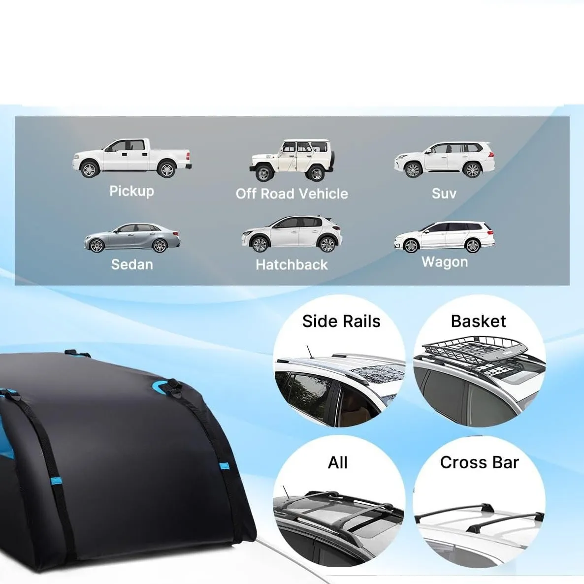 Manufacturer Outdoor Travel Products Car Waterproof Luggage Bag 21 Cube Car Roof Bag