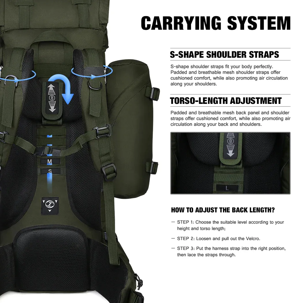 Mardingtop 65 10L Molle Tactical Internal Frame Backpacks with Rain Cover