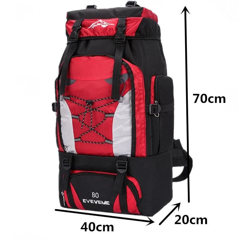Men&#39;s 80L Large Waterproof Climbing Hiking Backpack Camping Mountaineering Backpack Sport Outdoor Rucksack Bag