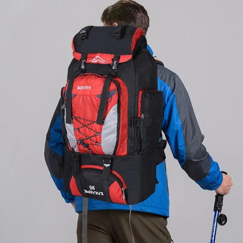 Men&#39;s 80L Large Waterproof Climbing Hiking Backpack Camping Mountaineering Backpack Sport Outdoor Rucksack Bag