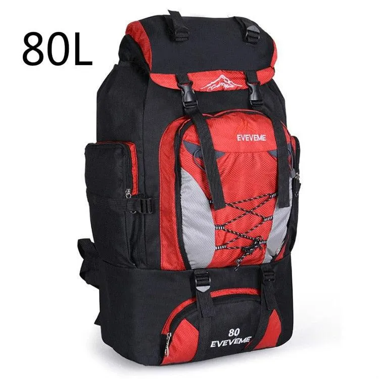 Men&#39;s 80L Large Waterproof Climbing Hiking Backpack Camping Mountaineering Backpack Sport Outdoor Rucksack Bag