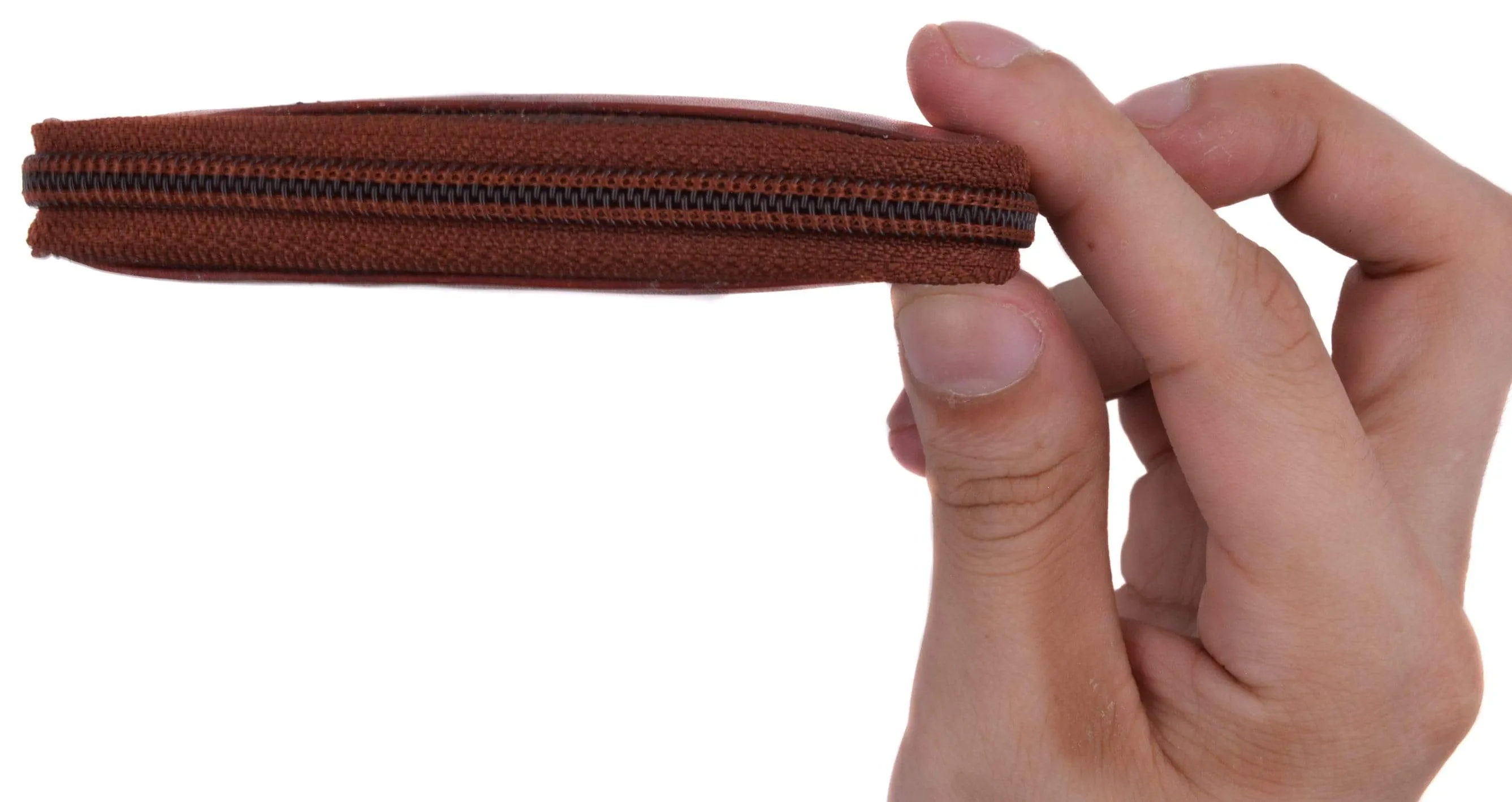 Mens Genuine Leather Zip Around Bifold Wallet with Snap Down Coin Purse 1356 CF
