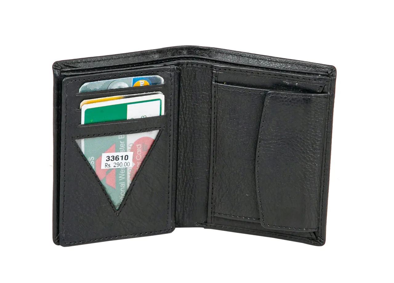 MENS LEATHER WALLET 33610 (BLACK)