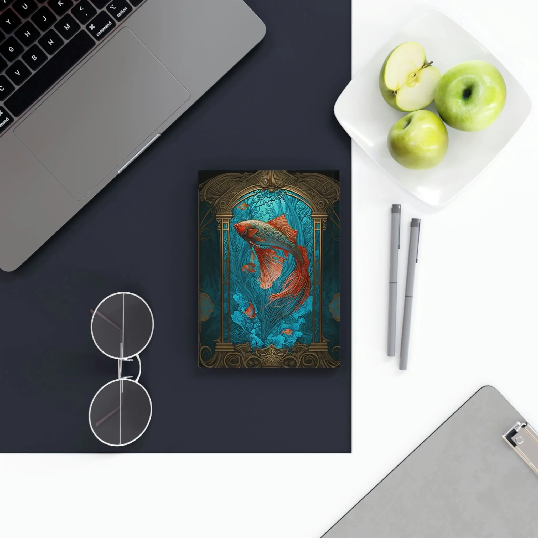 Mucha Style Siamese Fighting Fish (Betta) III Hard Backed Journal