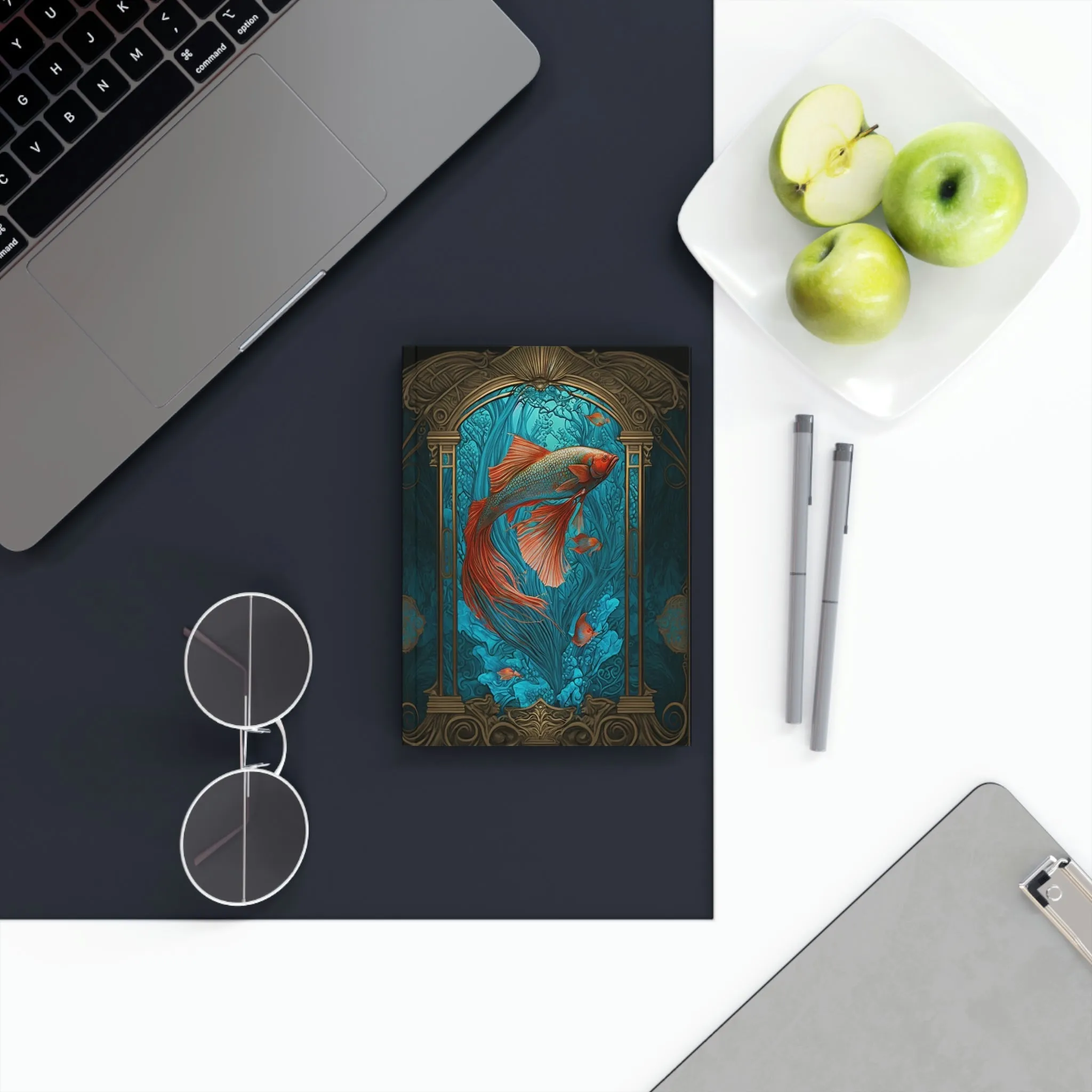 Mucha Style Siamese Fighting Fish (Betta) III Hard Backed Journal