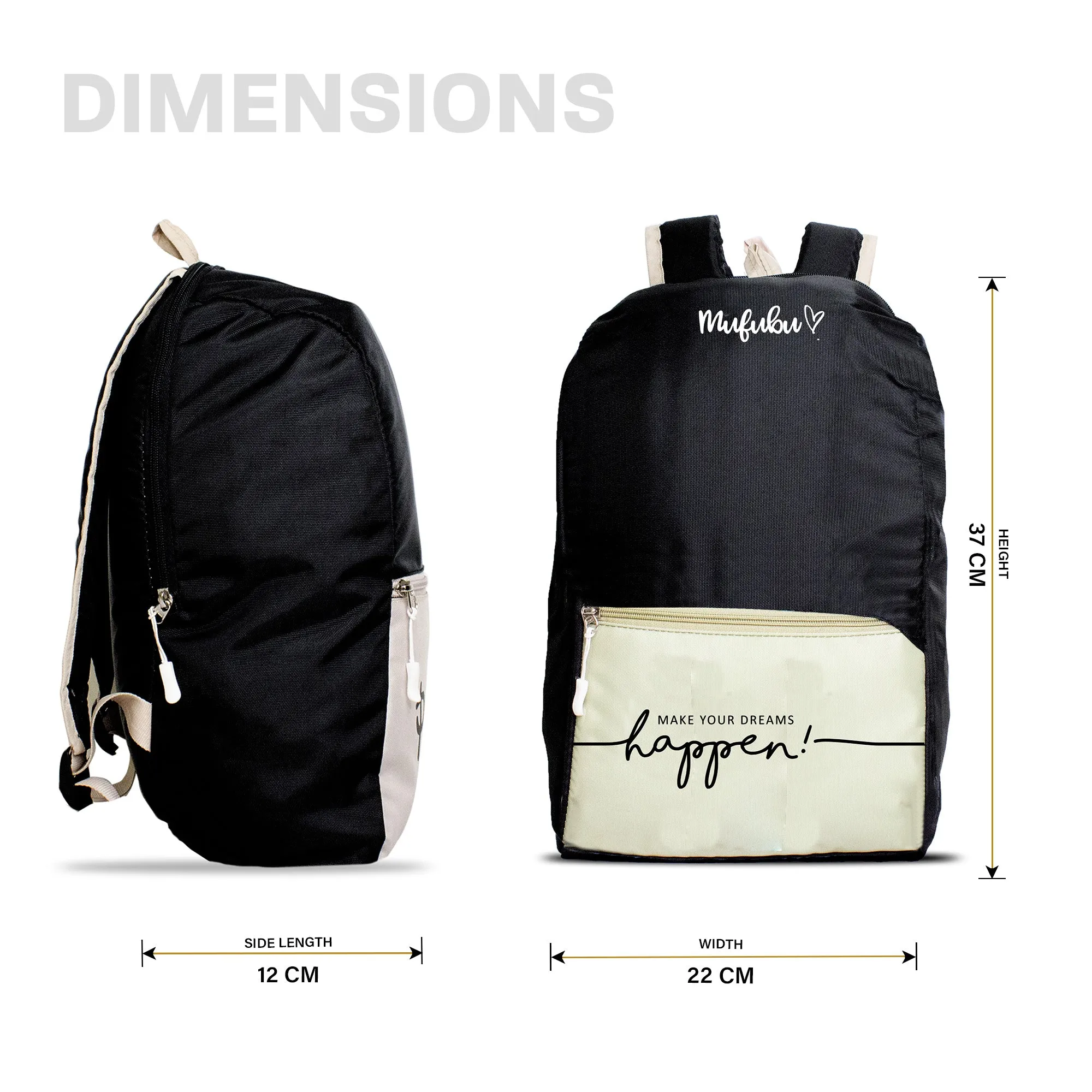 Nano Backpack 15 Ltr Make Your Dream Happen Black   Pistachio