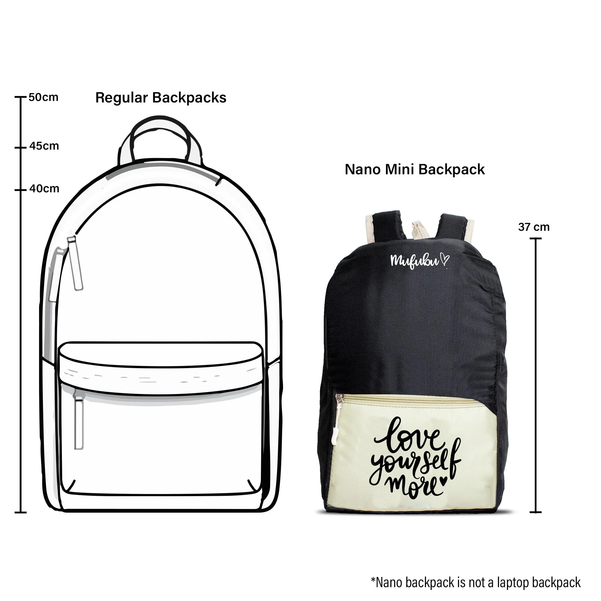 Nano Backpack 15 Ltr Make Your Dream Happen Black   Pistachio