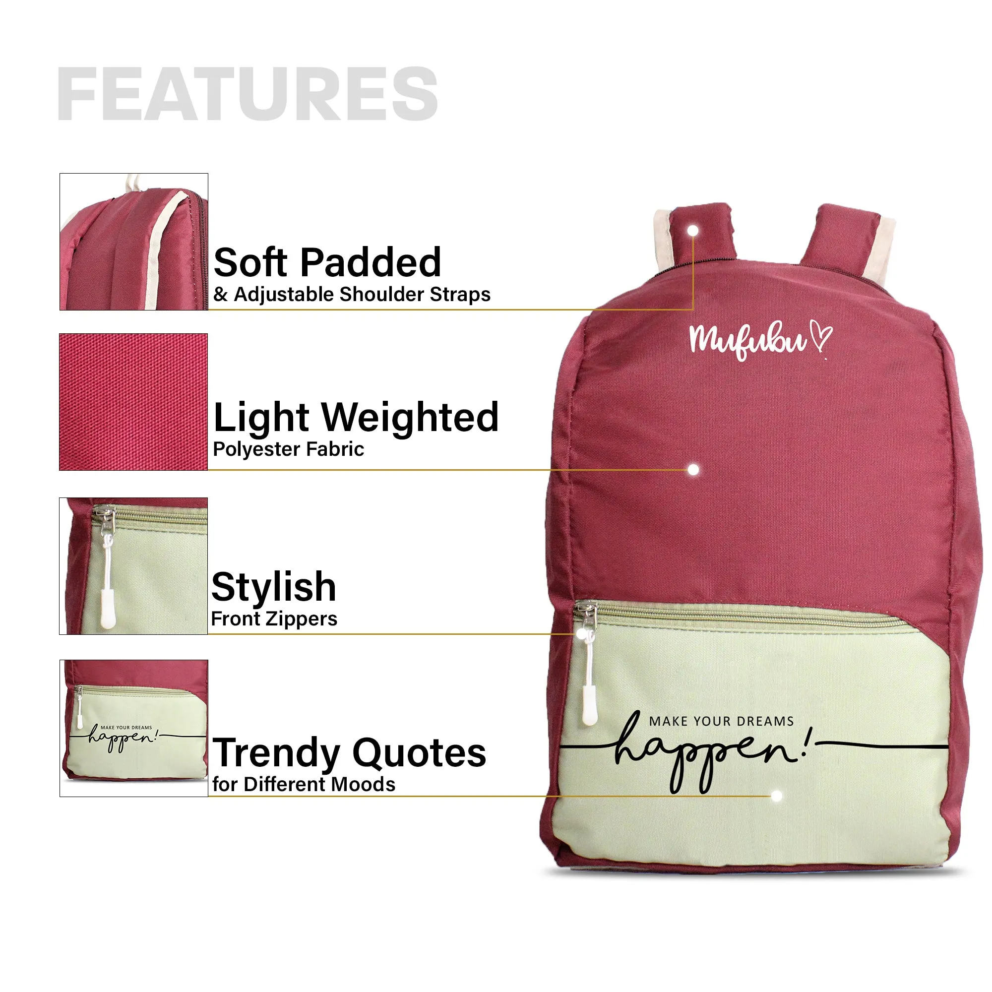 Nano Backpack 15 Ltr Make Your Dream Happen Pistachio Wine