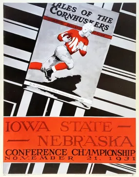 Nebraska Cornhuskers Huskers Football 1931 Vintage Program Cover Poster Print - Asgard