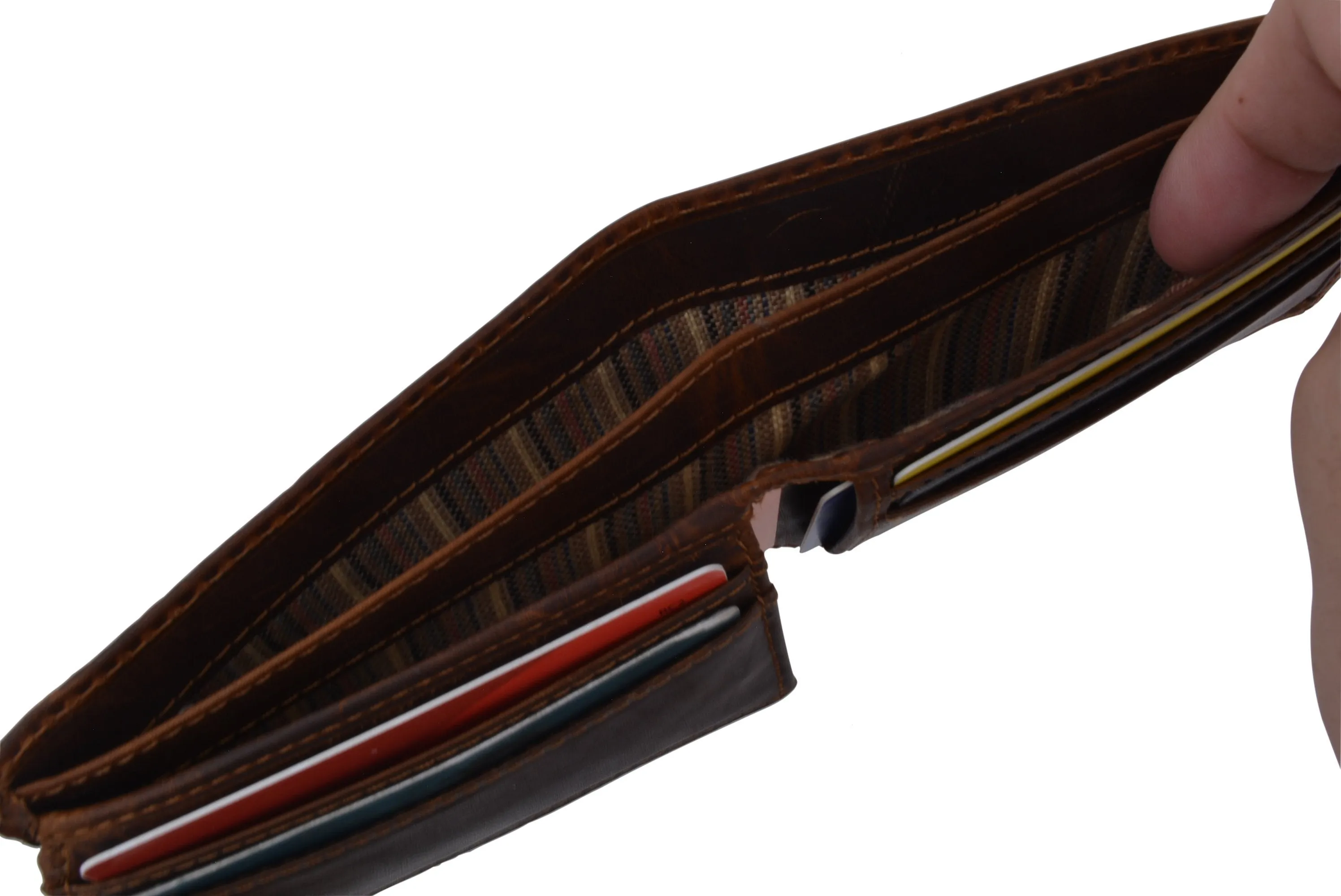 New Small Mens RFID Vintage Leather Bifold Slim Credit Card ID Wallet by Cazoro