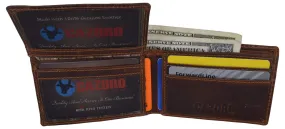 New Small Mens RFID Vintage Leather Bifold Slim Credit Card ID Wallet by Cazoro