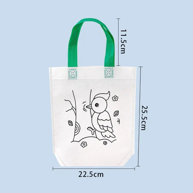 Non-woven fabric DIY graffiti coloring tote bag creative hand-made art graffiti storage portable