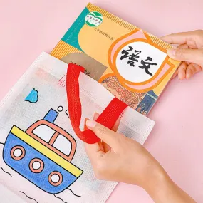 Non-woven fabric DIY graffiti coloring tote bag creative hand-made art graffiti storage portable