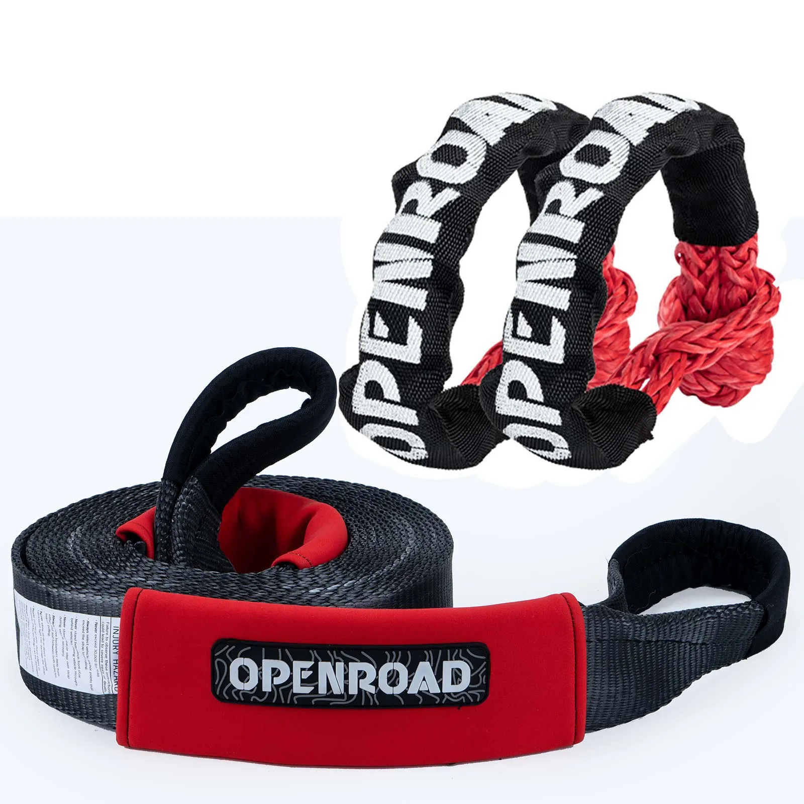 OPENROAD Nylon Heavy Duty Tow Strap Recovery Strap 3" x 30 ft (30,000 lbs) Snatch Strap,  Storage Bag