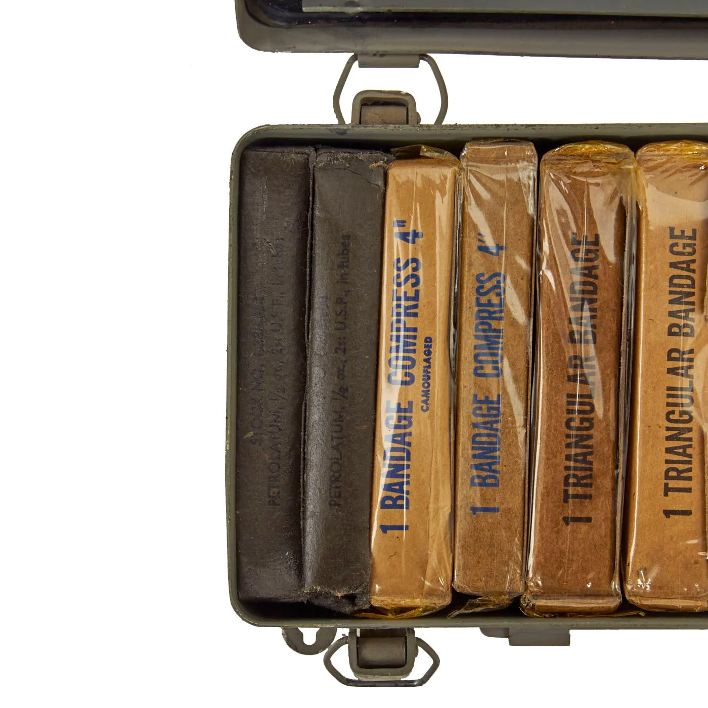 Original U.S. WWII & Korean War Era Life Raft First Aid Kit With Contents and Unopened Mk-2 Sea Water Desalter Kit - 2 Items