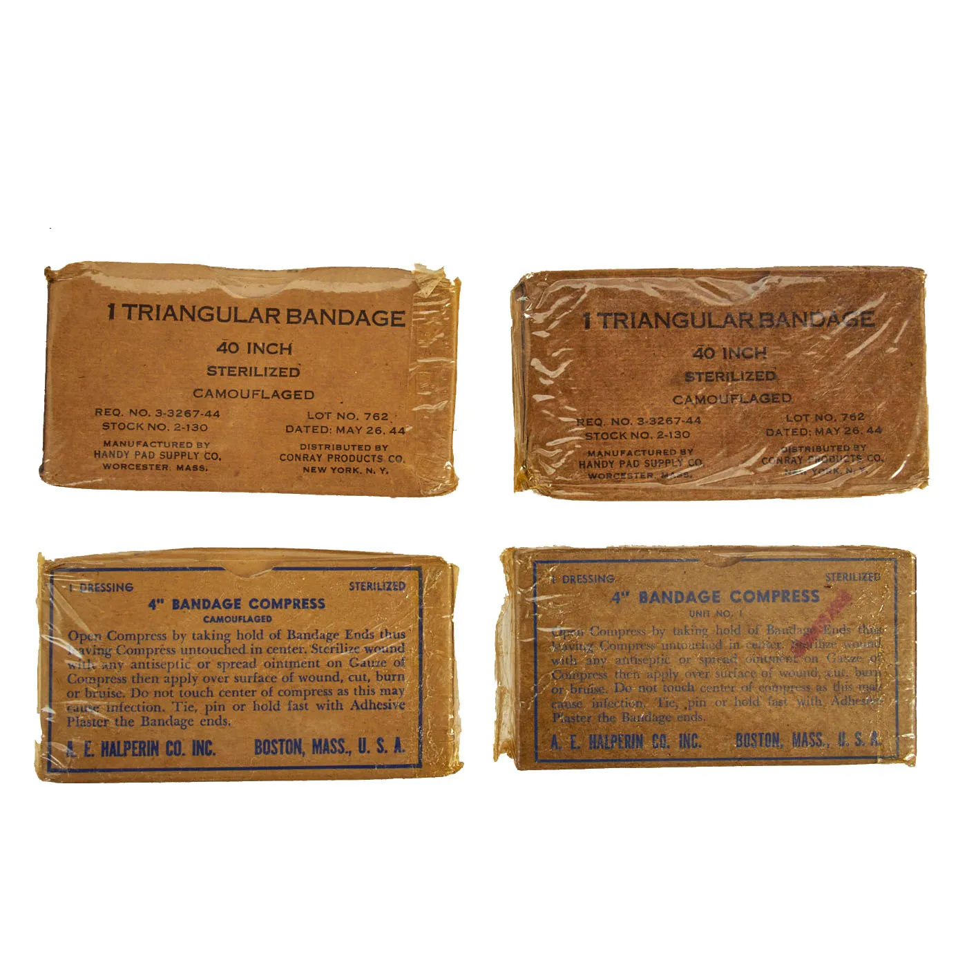 Original U.S. WWII & Korean War Era Life Raft First Aid Kit With Contents and Unopened Mk-2 Sea Water Desalter Kit - 2 Items