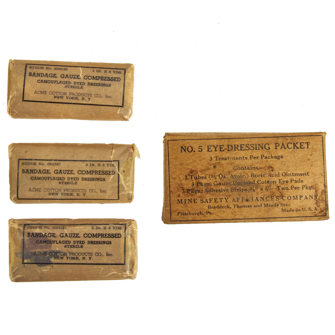 Original U.S. WWII & Korean War Era Life Raft First Aid Kit With Contents and Unopened Mk-2 Sea Water Desalter Kit - 2 Items