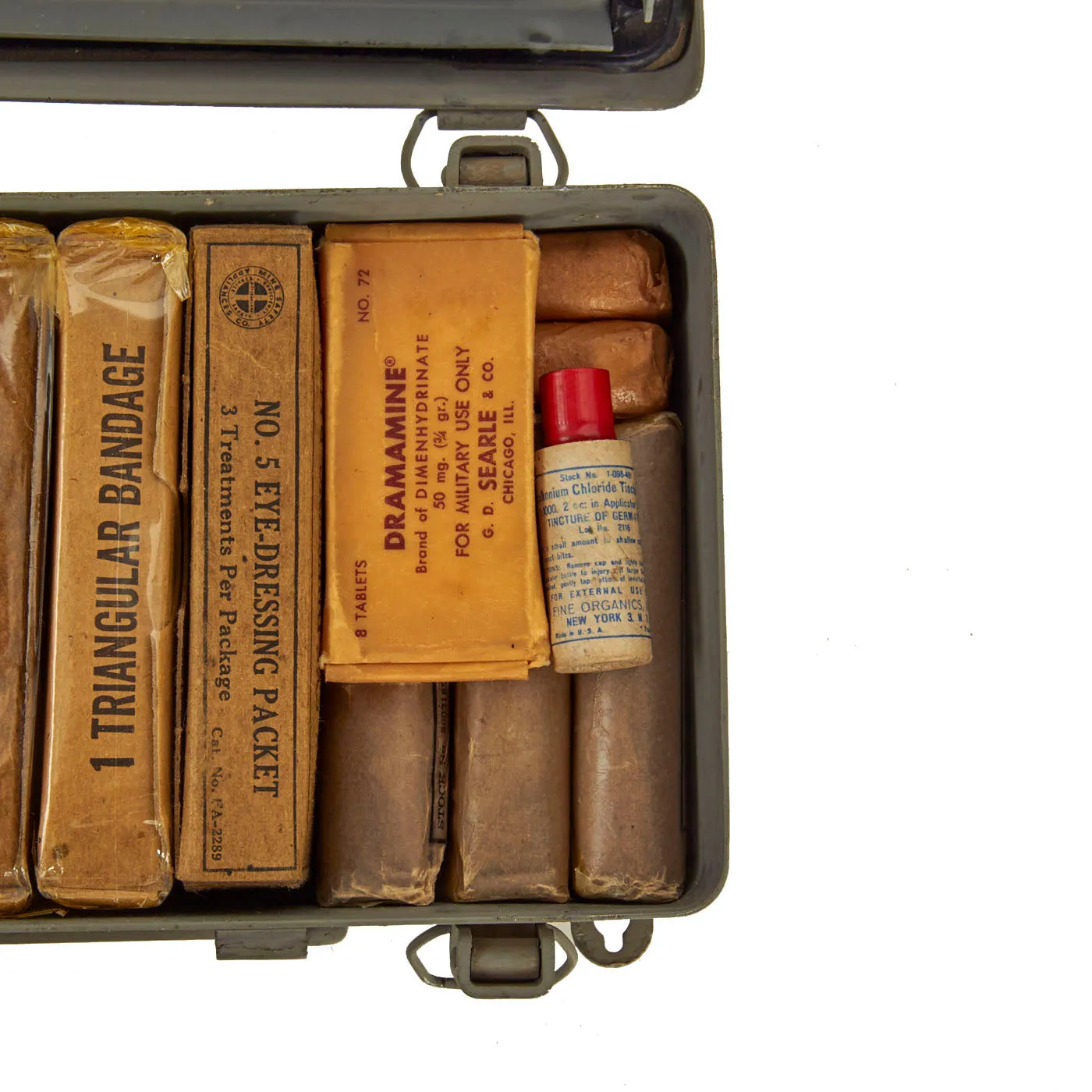 Original U.S. WWII & Korean War Era Life Raft First Aid Kit With Contents and Unopened Mk-2 Sea Water Desalter Kit - 2 Items