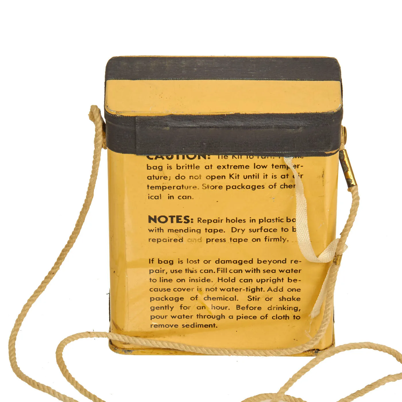Original U.S. WWII & Korean War Era Life Raft First Aid Kit With Contents and Unopened Mk-2 Sea Water Desalter Kit - 2 Items