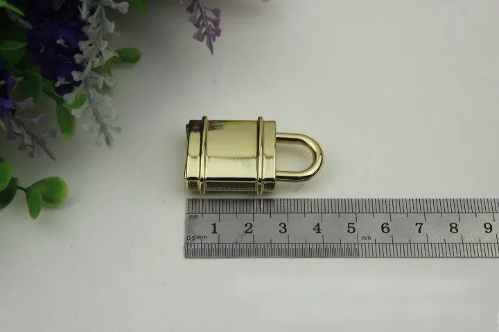 Padlock Bag Hardware Rectangle Light Gold 40x22mm 1/20 pcs Handmade Purse Handbag Making Metal Bulk Wholesale Accessories Supplies