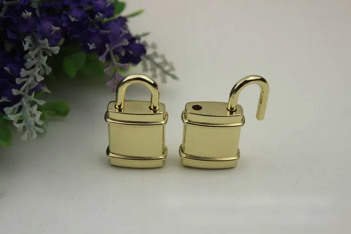 Padlock Bag Hardware Rectangle Light Gold 40x22mm 1/20 pcs Handmade Purse Handbag Making Metal Bulk Wholesale Accessories Supplies