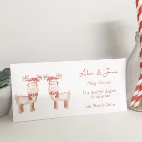 Personalised Christmas Gift Wallet Reindeer Couple