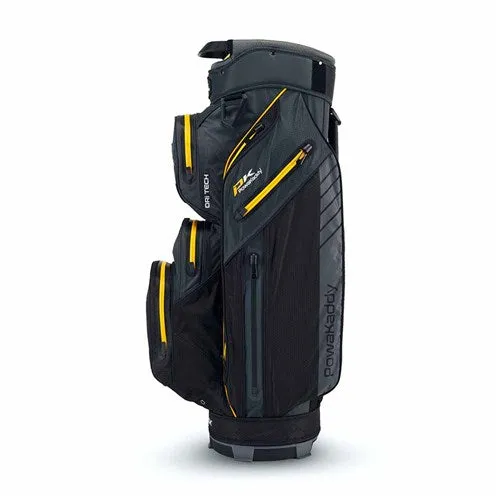 Powakaddy 2024 Dri Tech Cart Bag Black/GunMetal Yellow Trim