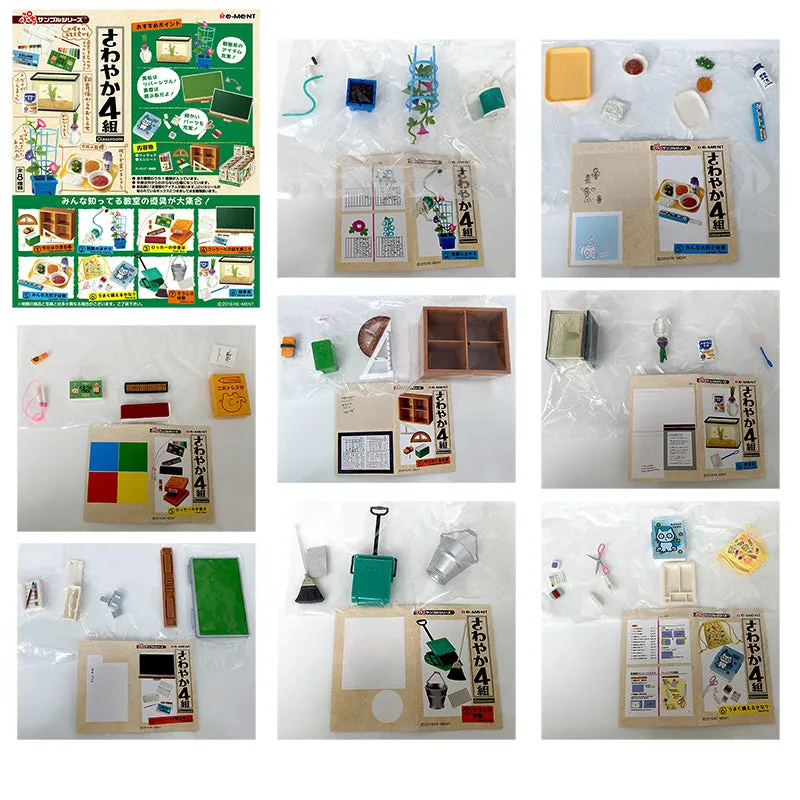 Rare 2016 Re-Ment High School Group 4 Classroom Accessories Full Set of 8 pcs <Free Shipping>
