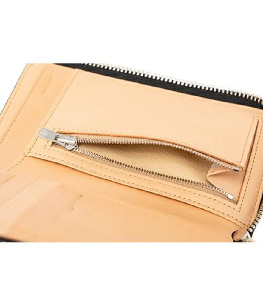 RS & Vegetable Tanning Bi-fold L-shaped Zipper Wallet