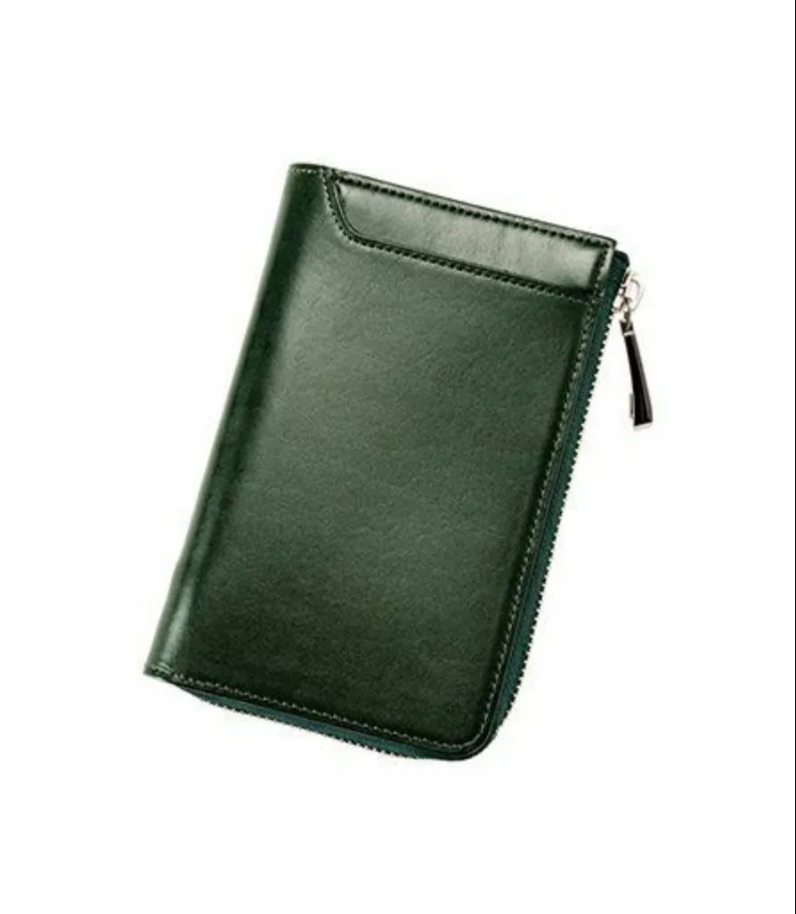 RS & Vegetable Tanning Bi-fold L-shaped Zipper Wallet