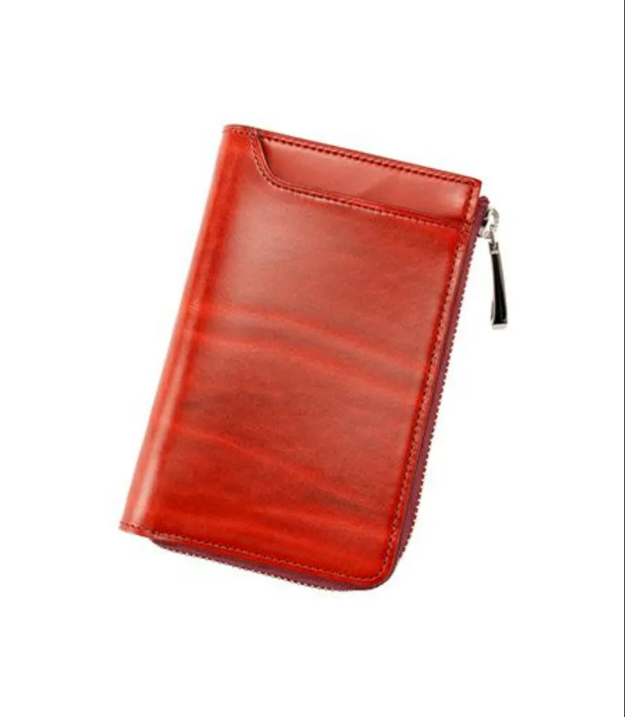 RS & Vegetable Tanning Bi-fold L-shaped Zipper Wallet