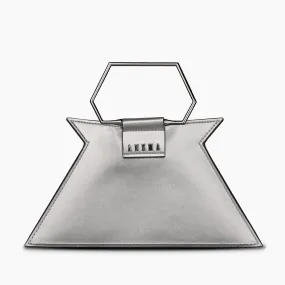 Silver Sophistication Vegan Shoulder Bag