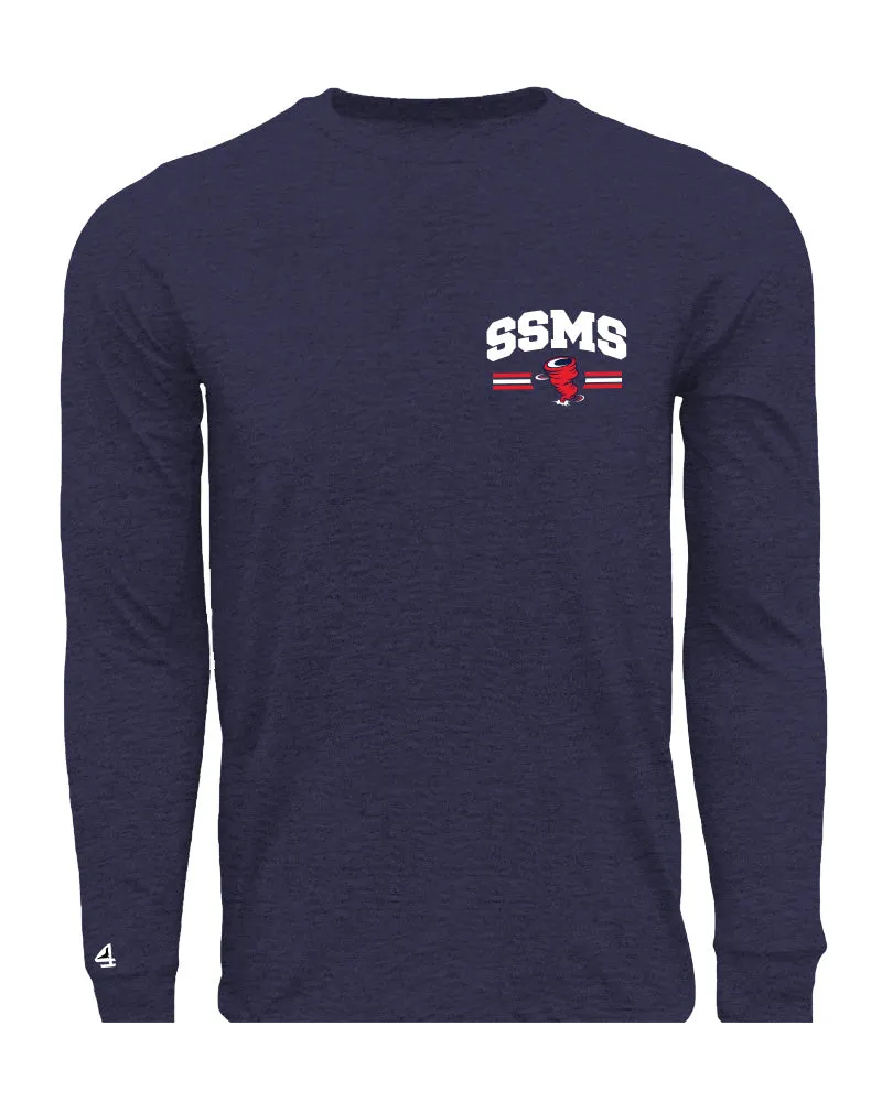 SSMS's Faculty has Team Spirit Long Sleeve Navy Cotton Tee