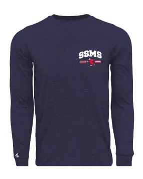 SSMS's Faculty has Team Spirit Long Sleeve Navy Cotton Tee