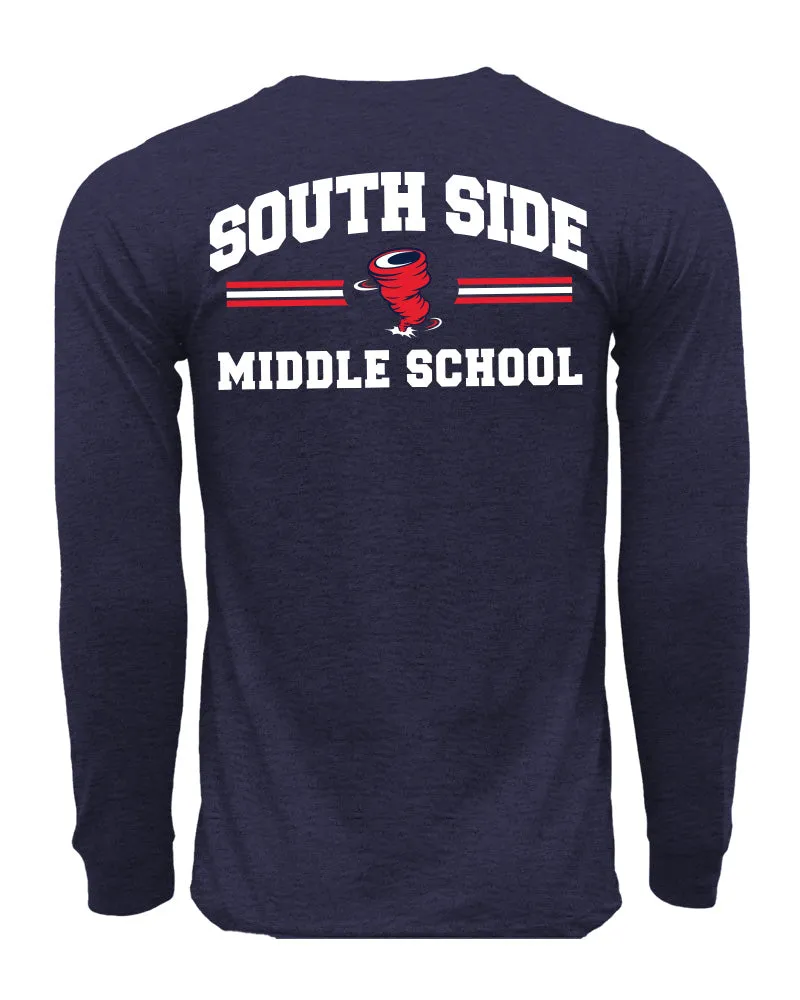 SSMS's Faculty has Team Spirit Long Sleeve Navy Cotton Tee