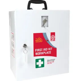 St John Ambulance First Aid Kit WorkPlace Wall Mount Metal Box Cabinet Office