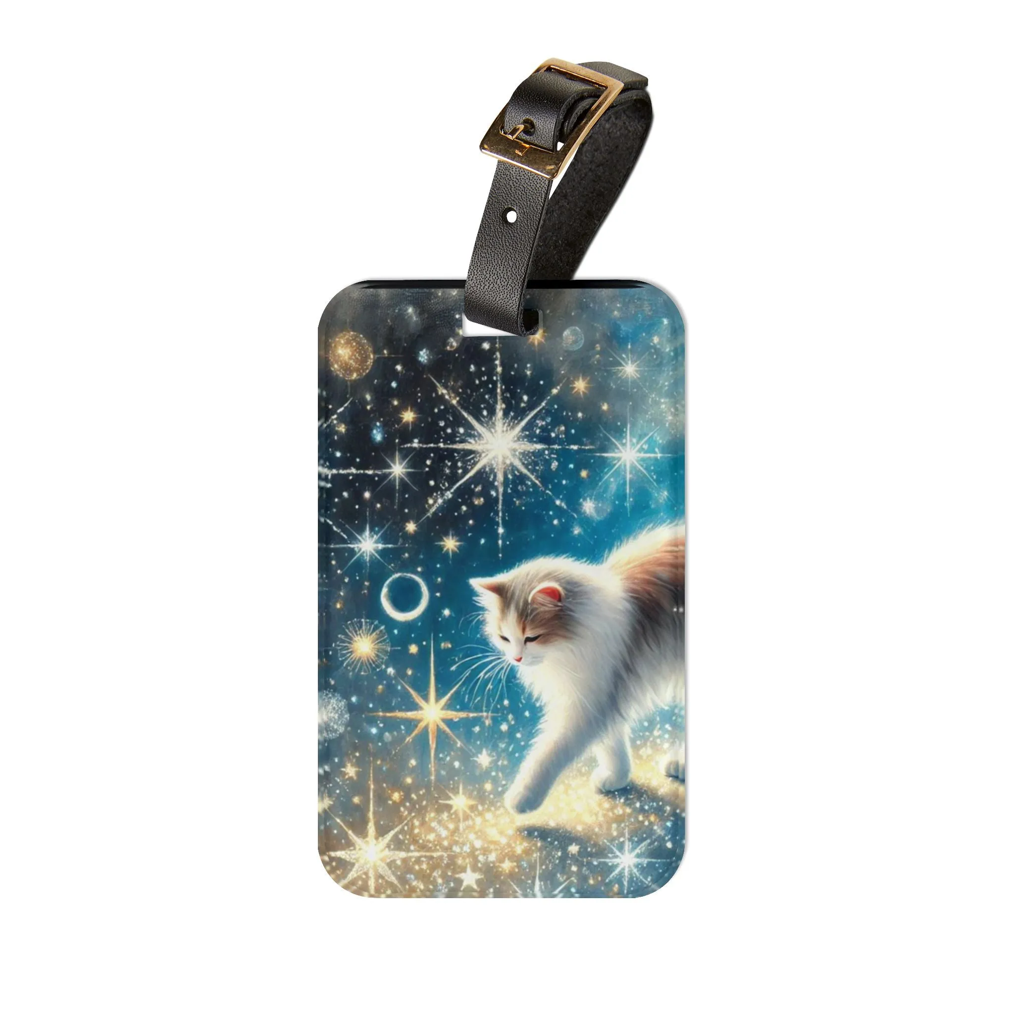 Starry Walk - Cat Lover - Luggage Tag - Travel Gift