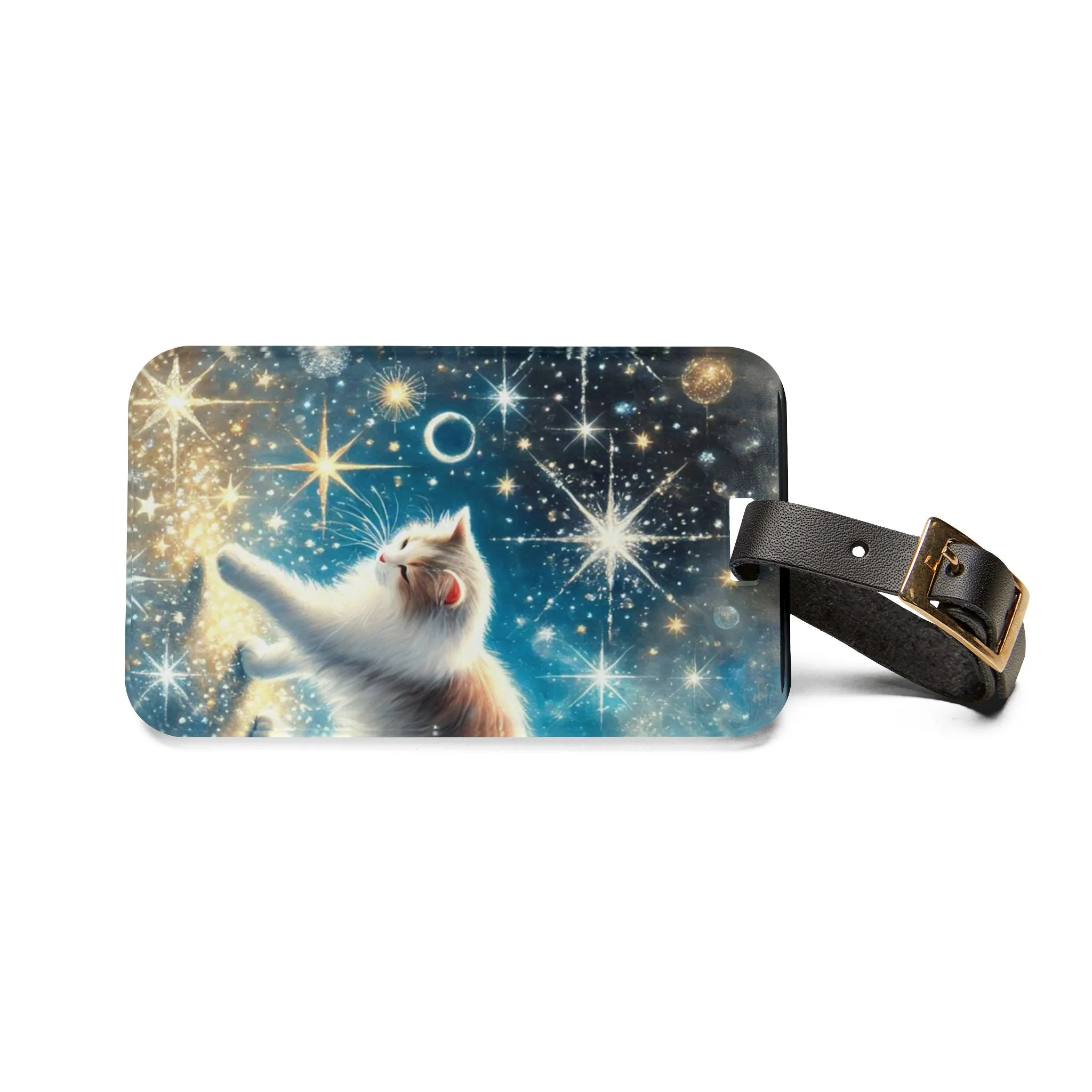 Starry Walk - Cat Lover - Luggage Tag - Travel Gift