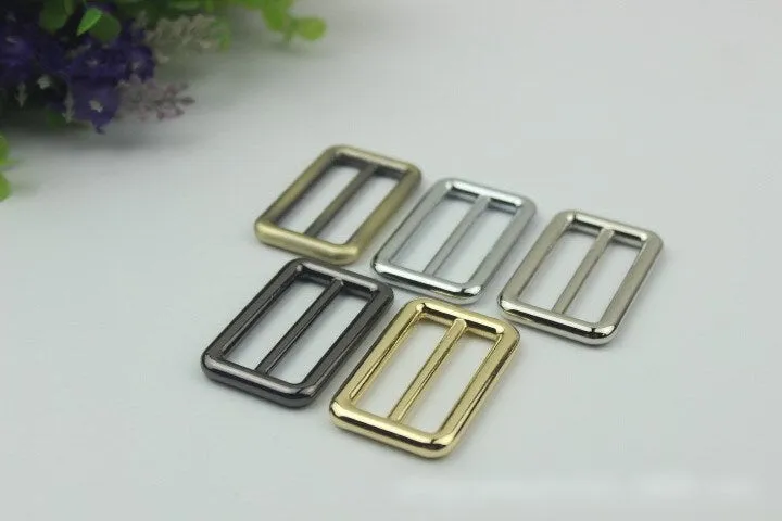 Strap Slider Bag Hardware Rectangle Double Loop Metal Buckle Adjuster Adjuster Gold Silver Gunmetal Bronze Purse Handbag Making Bulk