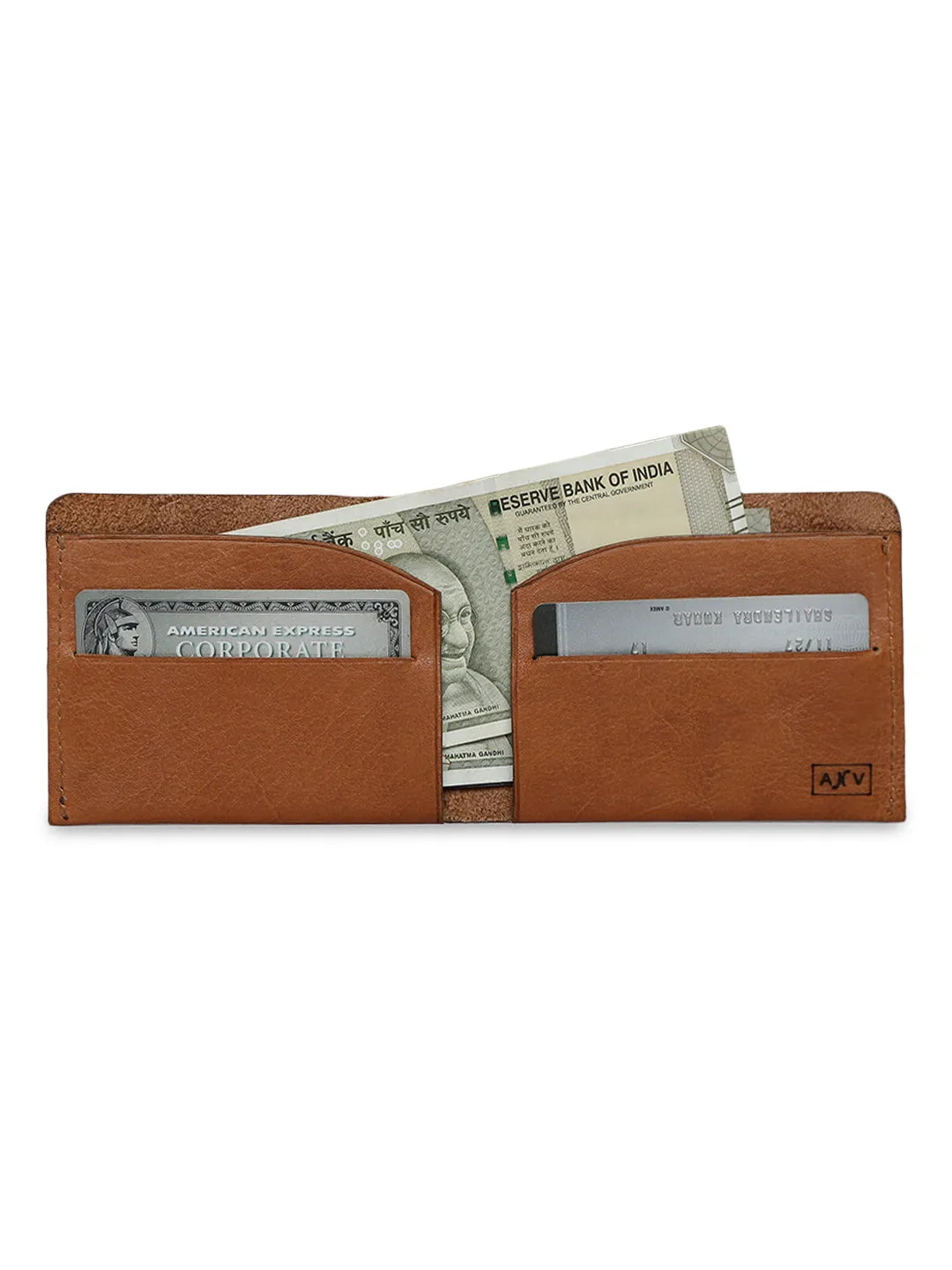 Timeless Appeal: Tan Leather Wallet with Sutle Plane Texture By Art N Vintage