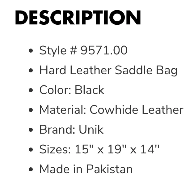 Unik Saddle Bag 9571